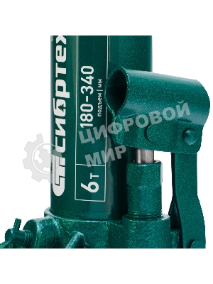 Домкрат гидравлический Сибртех бутылочный, 6т, 180-340 мм