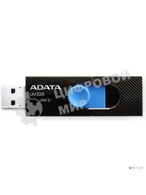 Флешка USB ADATA UV320 (AUV320-64G-RBKBL), 64Gb, USB 3.1, R/W 100/30, черный/синий