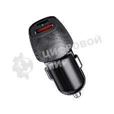 Автомобильное зарядное устройство с двумя портами Rexant (USB-A QC 3.0 + USB-C PD) со световой индикацией, 38Вт, черное