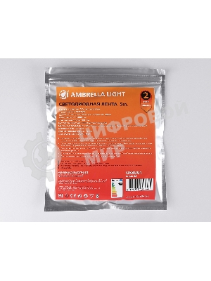 Светодиодная лента Ambrella light GS3001 2835 60Led/ 6W m/ 24V IP20 3000K/ 5000*8*1.2mm (2 конт.)
