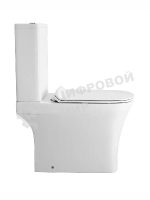 Унитаз компакт торнадо напольный безободковый Bau Spectrum square Hurricane-5, усиленное бысросъемное сиденье дюропласт микролифт