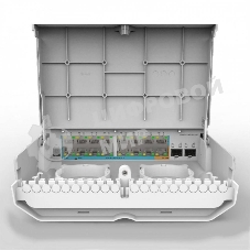 Коммутатор MikroTik Cloud Router Switch 318-16P-2S+OUT with 800MHz CPU, 256MB RAM, 16x Gigabit LAN with PoE-out, 2xSFP+ cages, RouterOS L5 or SwitchOS (dual boot), outdoor enclosure, mounting kit (power supply N