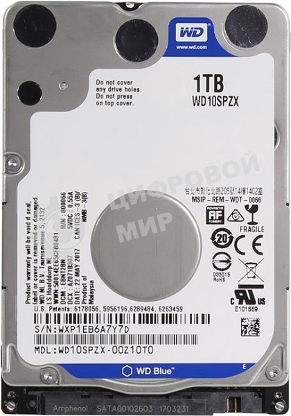 Жесткий диск Western Digital Blue WD10SPZX 1ТБ 2,5