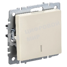 Выключатель 1-кл. СП BRITE ВС10-1-1-БрКр 10А с инд. беж. IEK BR-V10-1-10-K10
