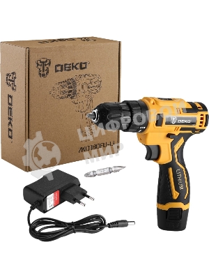 Дрель-шуруповерт Deko ZKCD80FU-Li, 8 В, 2 Ач, 18 Нм, щеточный