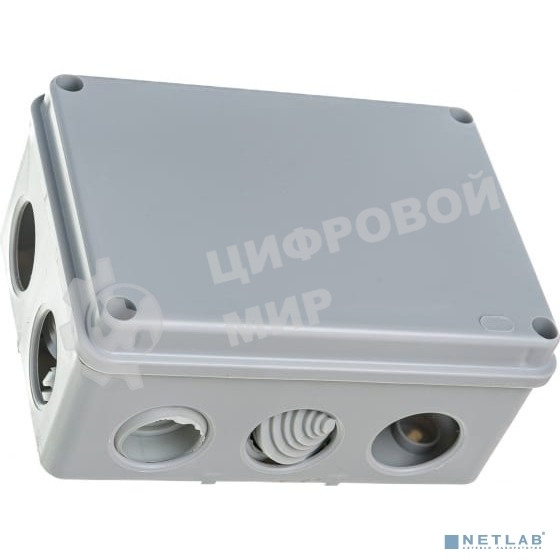 Коробка КМ41242 распаячная IEK UKO10-150-110-070-K41-55 для о/п 150х110х70 мм IP55 (RAL7035, 10 гермовводов)
