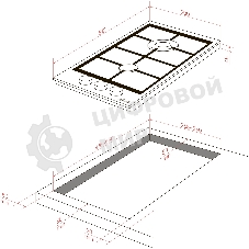 Газовая варочная панель Monsher MGG 33 Blanc, газ, High-Tech, 30 см, автоматический электроподжиг, газ-контроль, форсунки под сжиженый газ, SABAF конфорки, чугунные решетки, белый