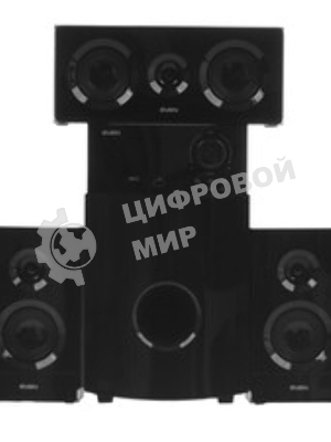 Аудиоколонки SVEN HT-210, черный, акустическая система 5.1, мощность (RMS):50Вт+5x15Вт, Bluetooth, Optical, Coaxial, FM-тюнер, USB/SD, дисплей, ПДУ