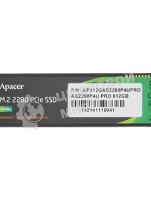 Накопитель SSD Apacer AS2280P4U PRO, 512Gb, PCIe 3.0 x4, M.2 2280, NVMe, R/W 3500/2300, с радиатором
