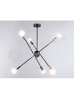 Светильник Ambrella light TR80435/6 BK/GD черный/золото E27/6 max 60W D950*730