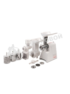 Мясорубка электрическая ЛЕПСЕ Гамма-7-01 белый, 700 Вт, 0.7 кг/мин, насадки - 7