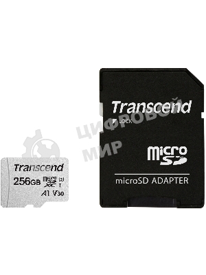 Флеш карта microSD 256Gb Transcend microSDXC Class 10 UHS-I U3, V30, A1, (SD адаптер), TLC