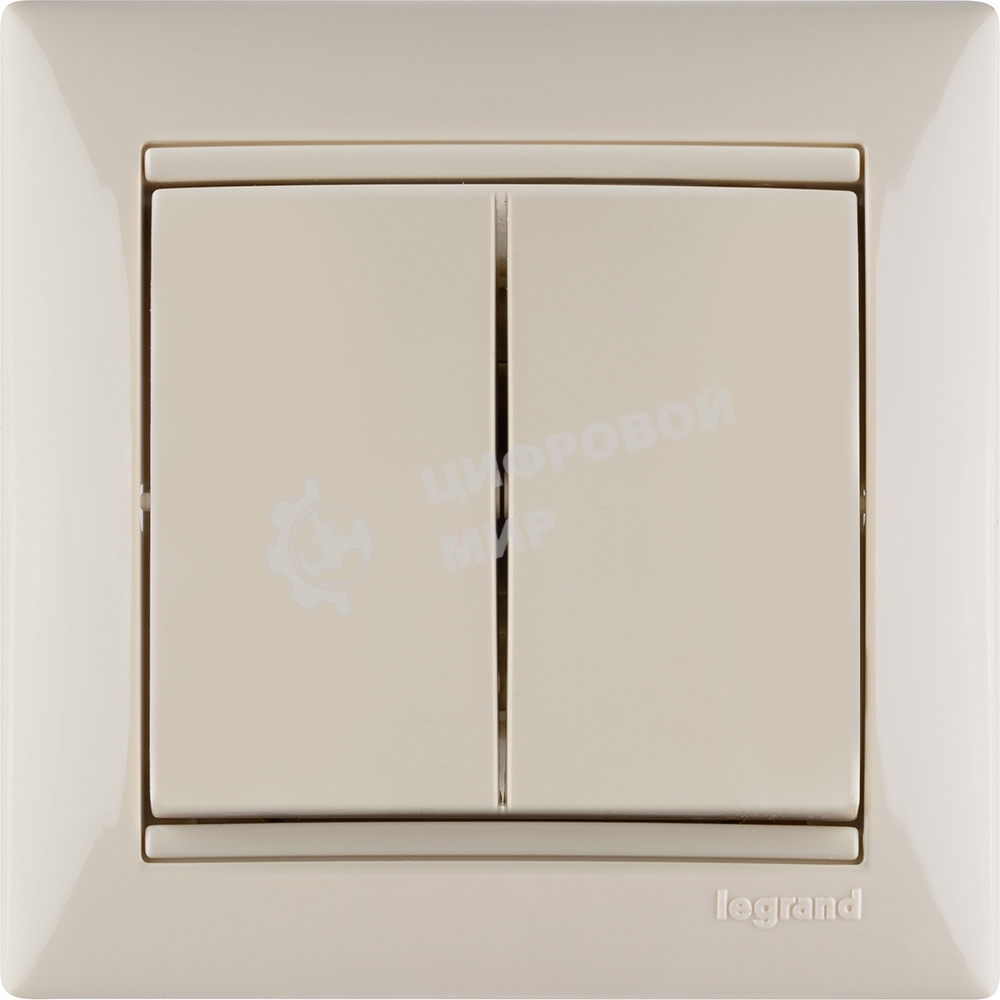 Выключатель Legrand 774305 Valena двухклавишный 10 AX(слоновая кость)