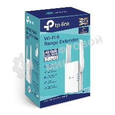 Усилитель TP-Link Wi-Fi AX1800 dual band wi-fi range extender, 1201Mbps at 5G and 574Mbps at 2.4G, support 802.11AX/WiFi6, 2 external antennas, 1 Gigabit port