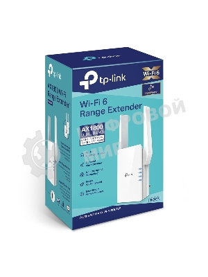 Усилитель TP-Link Wi-Fi AX1800 dual band wi-fi range extender, 1201Mbps at 5G and 574Mbps at 2.4G, support 802.11AX/WiFi6, 2 external antennas, 1 Gigabit port