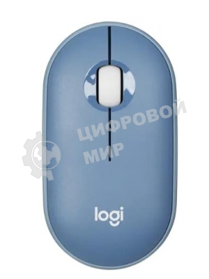 Мышь беспроводная Logitech Pebble M350 синий, 1000 dpi, радиоканал, Bluetooth, USB, кнопки - 3