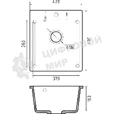 Мойка GRANFEST URBAN 242 1-чаша 420x490мм, монтаж: врезной, материал: кварц, темно-серый