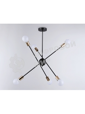 Светильник Ambrella light TR80435/6 BK/GD черный/золото E27/6 max 60W D950*730
