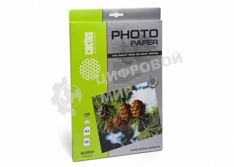 Фотобумага Cactus CS-GA323050 глянцевая А3 230 г/м2 50 листов
