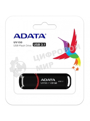 Флешка USB ADATA UV150 (AUV150-128G-RBK), 128Gb, USB 3.0, R/W 100/30, черный