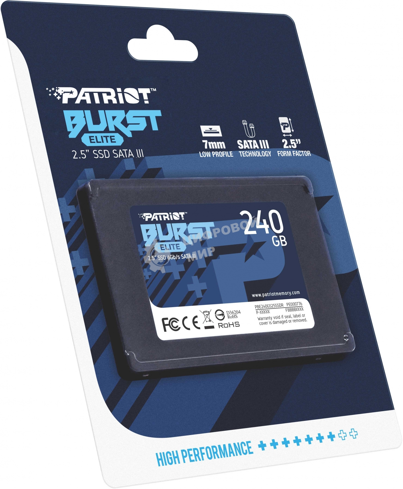Накопитель SSD Patriot Burst Elite, 240Gb, SATA, 2.5