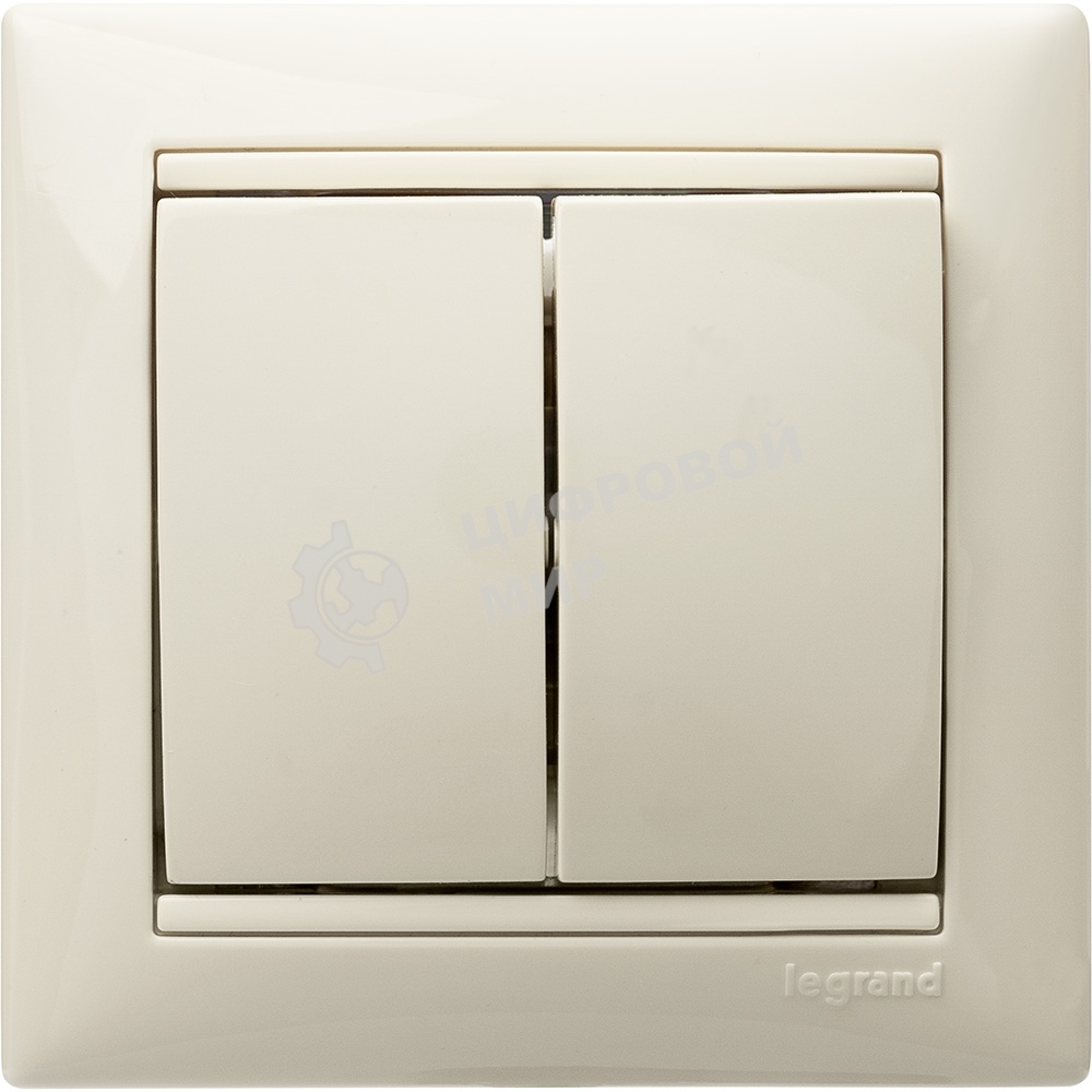 Выключатель Legrand 774305 Valena двухклавишный 10 AX(слоновая кость)