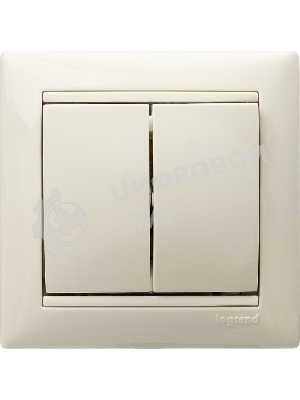 Выключатель Legrand 774305 Valena двухклавишный 10 AX(слоновая кость)