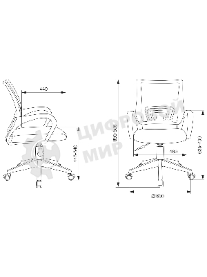 Кресло Бюрократ CH-W695NLT TW-38-3 TW-96-1 оранжевый, сетка/ткань, 120 кг, механизм качания