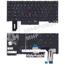 Клавиатура для ноутбука Lenovo ThinkPad T14s черная с подсветкой