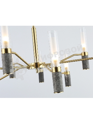 Люстра Ambrella light LH53355/9 GD/CL/WH золото/прозрачный/белый G9*9 max 40W D850*890