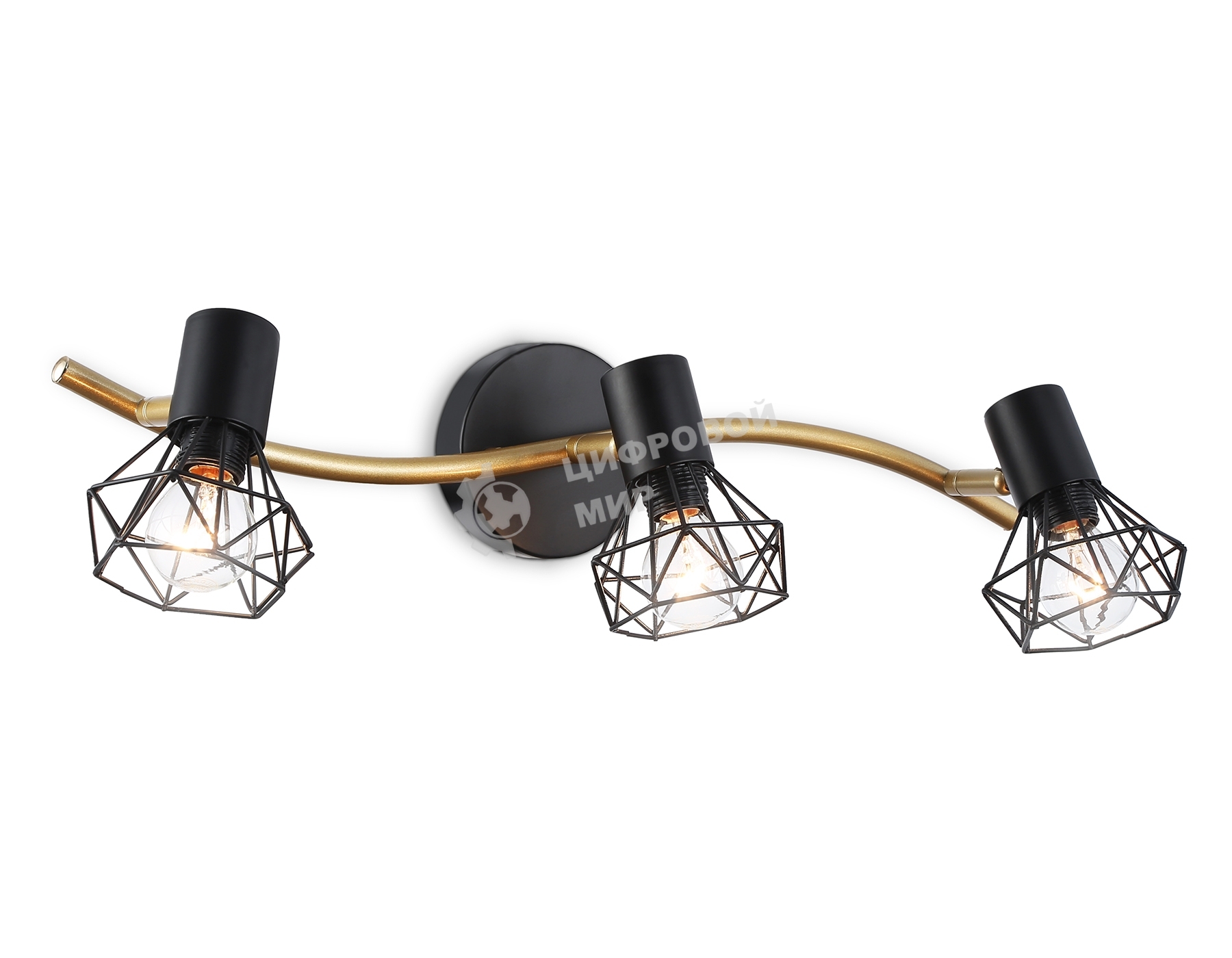 Светильник Ambrella light TR8657/3 BK/GD черный/золото E14/3 max 60W 550*100*185
