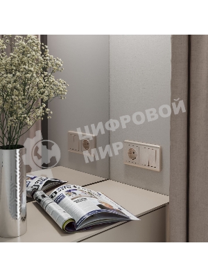Выключатель двухклавишный WERKEL (шампань рифленый) W1120010