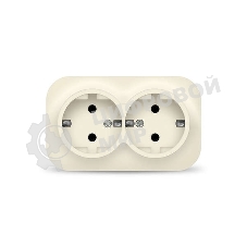 Розетка 2-м ОП 16А IP20 с заземл. сл. кость IONICH 1428