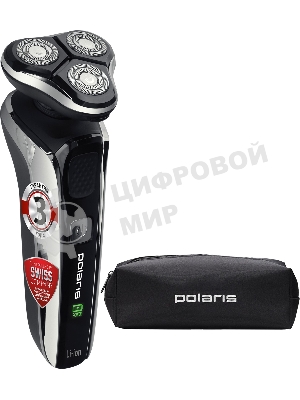 Электробритва PMR 0307RС wet&dry PRO 5 blades+ электрическая (Polaris), черный/хром