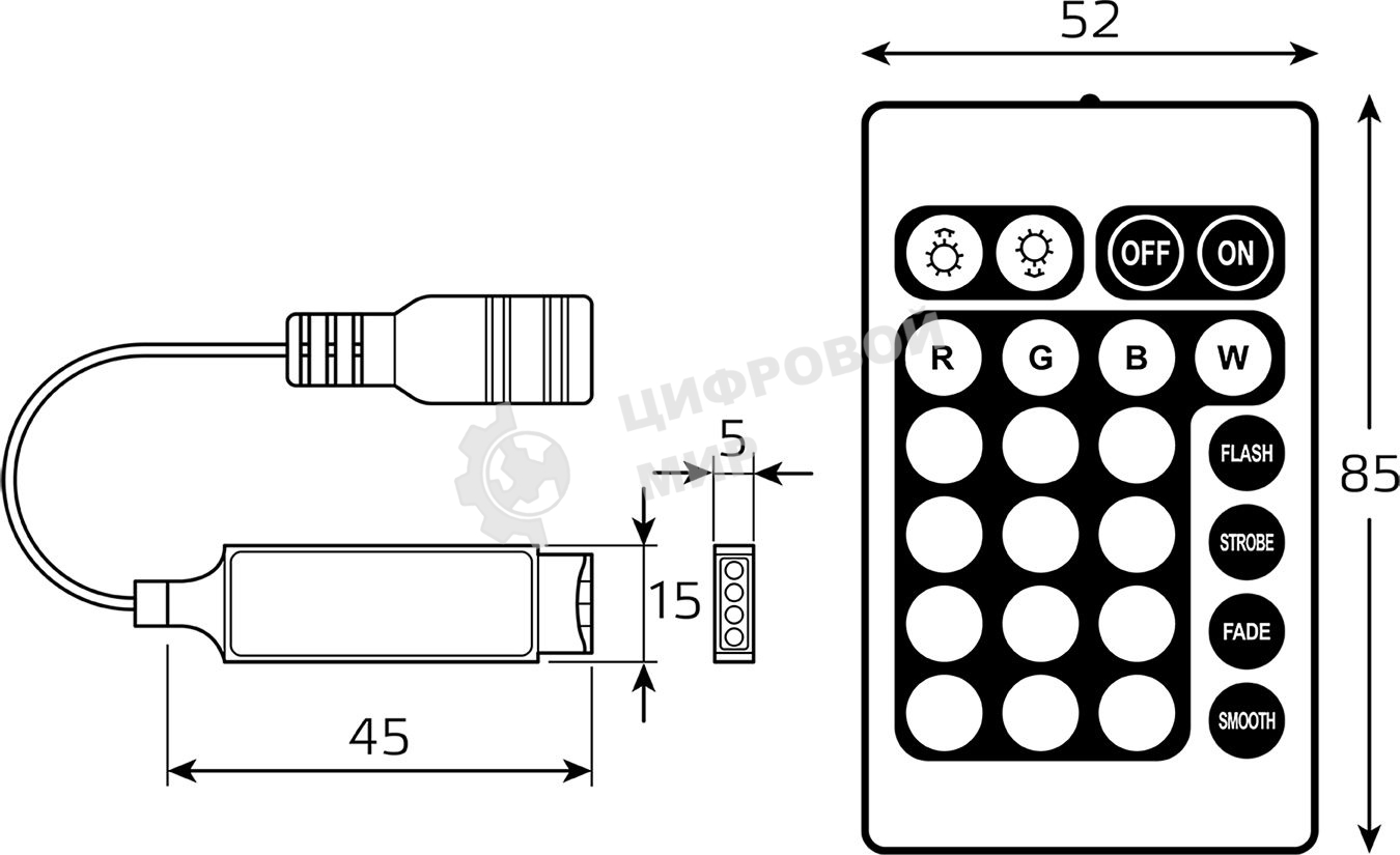 Контроллер RGB Gauss Basic для ленты LED 12V 72W 1/200