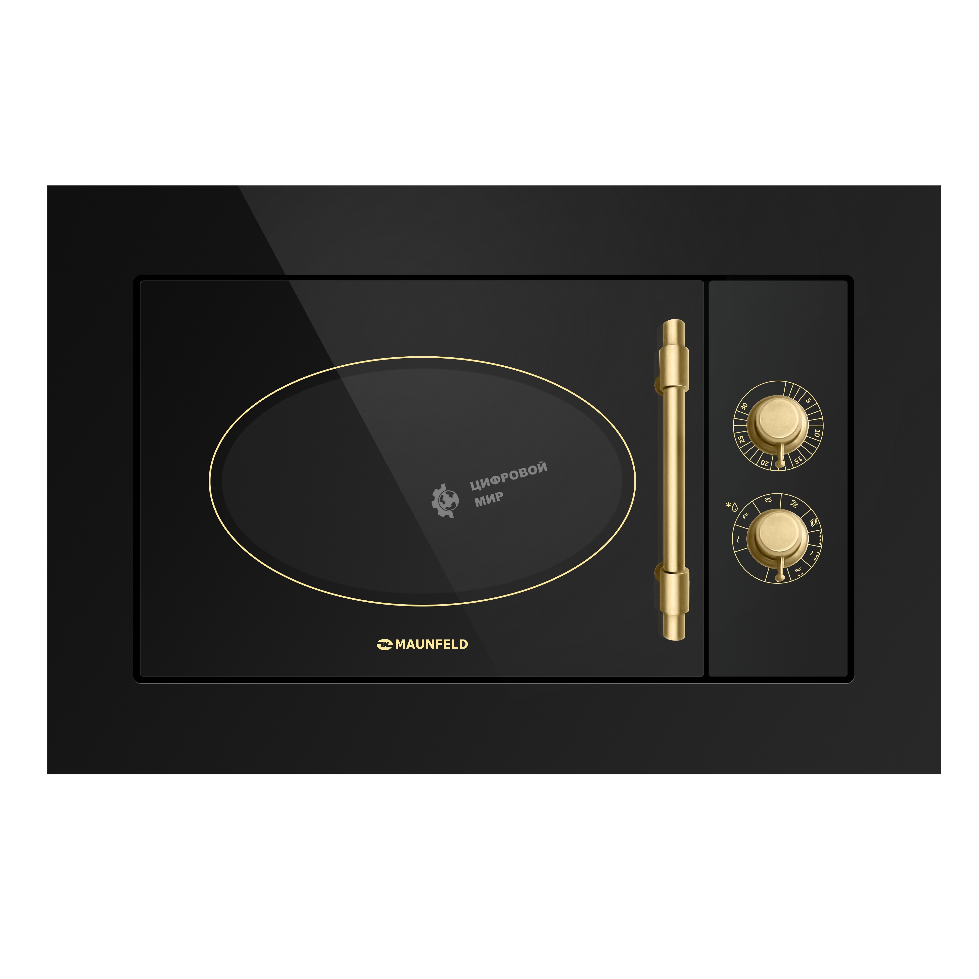 Микроволновая печь встраиваемая Maunfeld JBMO.20.5GRBG черный, 20 л, 700 Вт, переключатели - поворотный механизм
