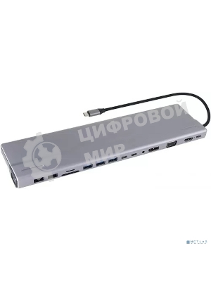 Адаптер VCOM TypeC -->3*USB3.0+2*USB2.0+VGA+RJ45+SD+TF+AUD+HDMI+DP+2*USB3.1 Data+PD
