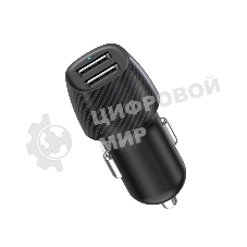 Автомобильное зарядное устройство c двумя портами Rexant (USB-А + USB-A) со световой индикацией, 12Вт, черное