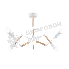 Светильник Ambrella light TR80485/6 WH/LW белый/светлое дерево E27/6 max 60W D930*510