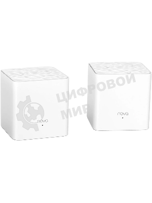 МаршрутизаторTenda nova MW3 (2 роутера) АС1200 Двухдиапазонная Wi-Fi Mesh система, 2 порта fast ethernet RJ45