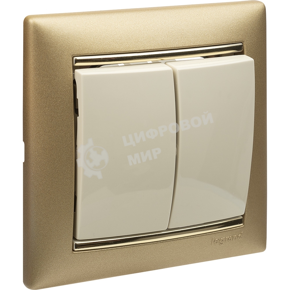 Выключатель Legrand 774305 Valena двухклавишный 10 AX(слоновая кость)