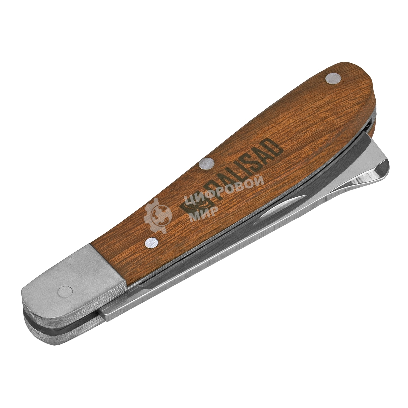 Нож Palisad садовый 173 мм складной копулировочный дерев. ручка