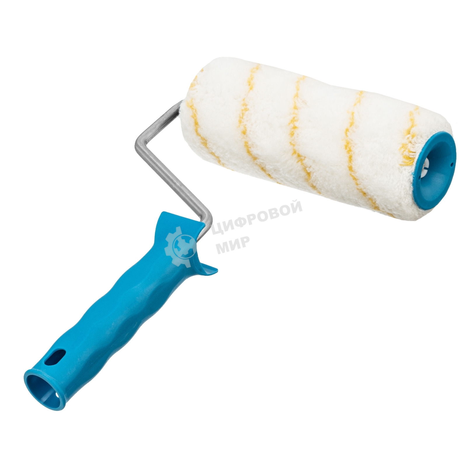 Валик в сборе Matrix полиакрил желтая полоса, 180 мм, ворс 12 мм, D 48 мм, D ручки 8 мм