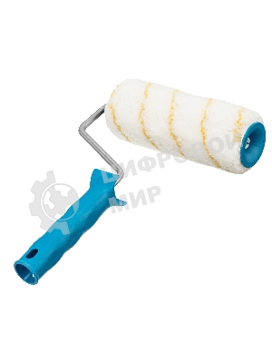 Валик в сборе Matrix полиакрил желтая полоса, 180 мм, ворс 12 мм, D 48 мм, D ручки 8 мм