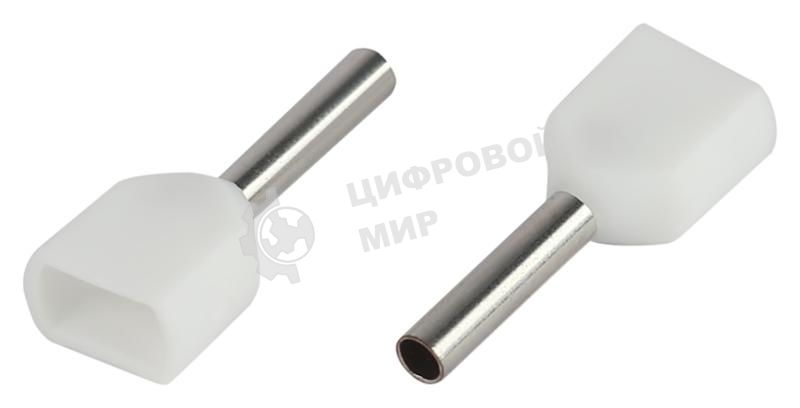 Наконечник-гильза ЭРА NO-225-10 (двойной) НШвИ(2) 0,5-8 с изолированным фланцем (комплект 10 шт.)