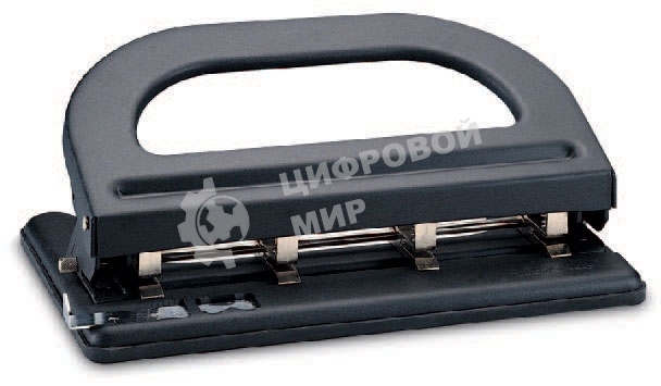 Дырокол Kw-Trio 09640, до 30 листов, черный, отверстий: 4, с линейкой