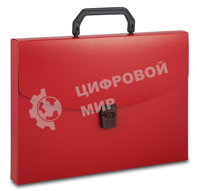 Папка-портфель Бюрократ -BPP01RED 1 отделение, A4, пластик, 0.7мм, красный
