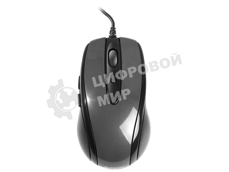 Мышь проводная A4Tech N-708X серый глянец/черный, 1600 dpi, USB, кнопки - 6
