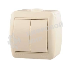 Выключатель 2-кл. ОП Ната 10А IP20 крем. LEZARD 710-0300-101