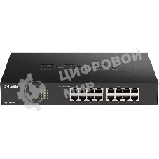 Коммутатор D-Link DGS-1100-16V2/A1A,L2 Smart Switch with 16 10/100/1000Base-T ports8K Mac address, 802.3x Flow Control, 802.3ad Link Aggregation, Port Mirroring, 128 of 802.1Q VLAN, VID range 1-4094, Loopback